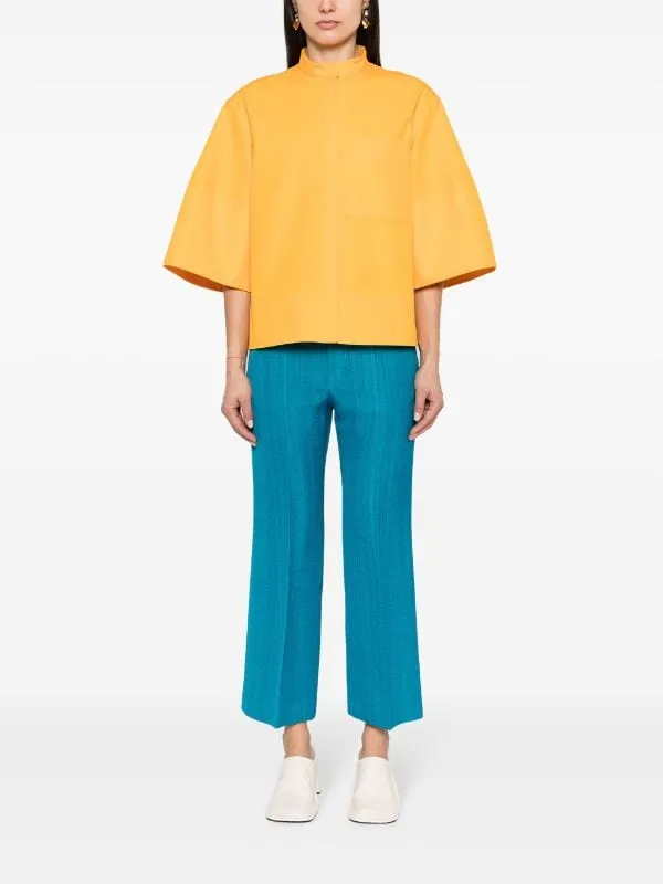 STAND-COLLAR COTTON SHIRT