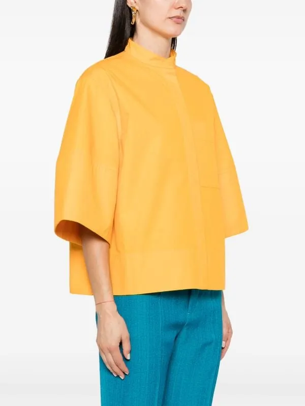 STAND-COLLAR COTTON SHIRT