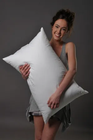 Standard Size Medium-Firm Density Pillow 95% White Premium Polish Mother Goose Down German Batiste TE270