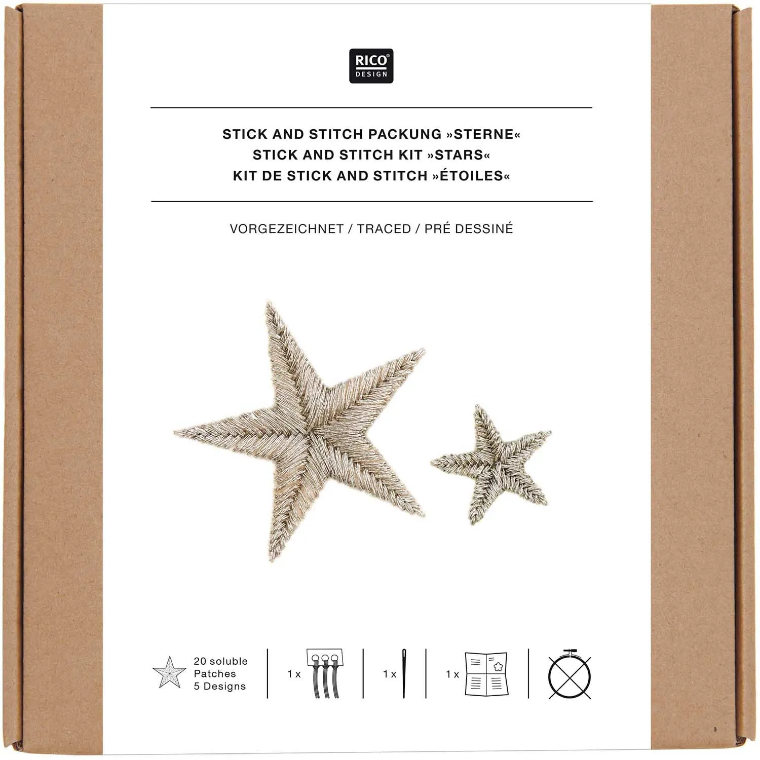 Stars Stick and Stitch Embroidery Kit