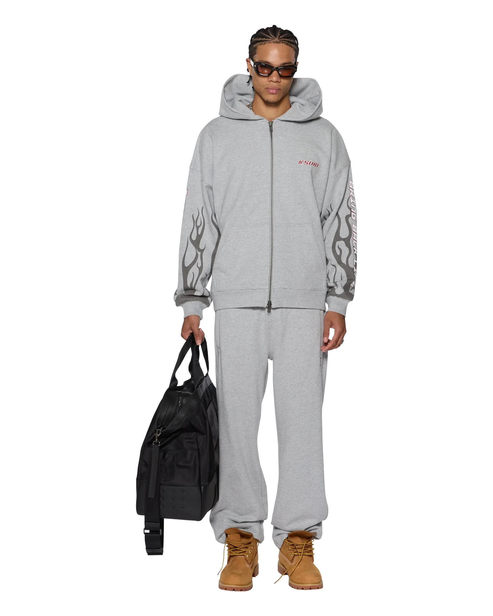 STINGER EKCESS ZIP HOODIE GREY MARLE
