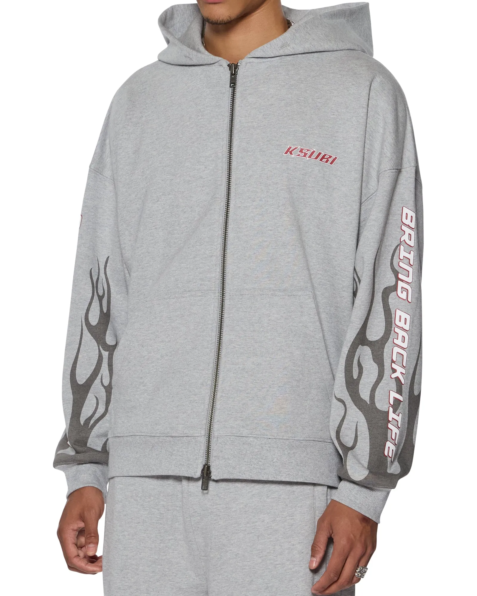 STINGER EKCESS ZIP HOODIE GREY MARLE