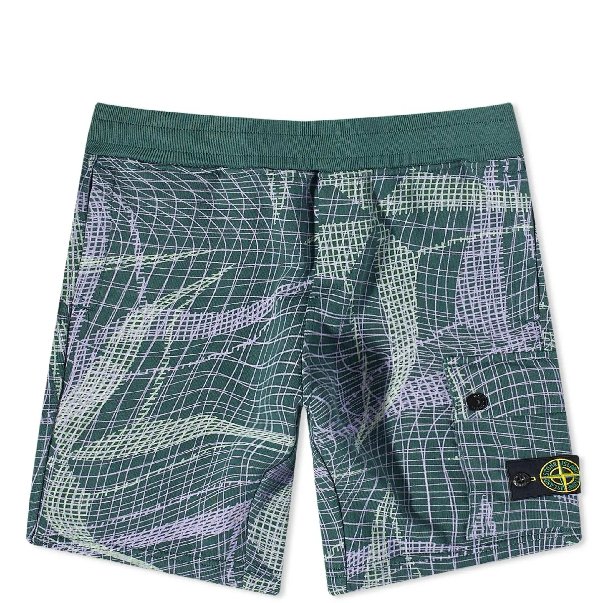 Stone Island Junior Compass Print Sweatshorts
