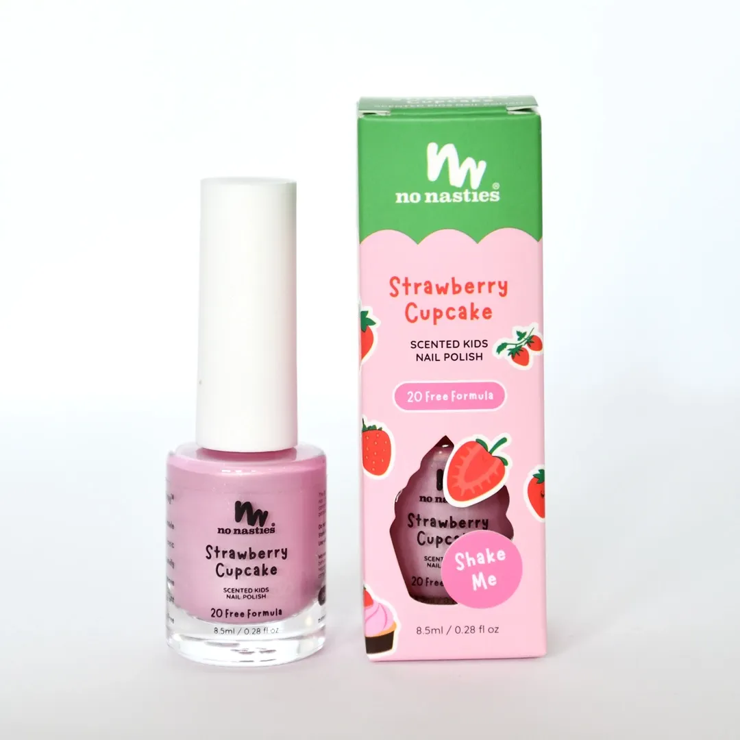 STRAWBERRY CUPCAKE Scented Scratch Off Kids Nail Polish