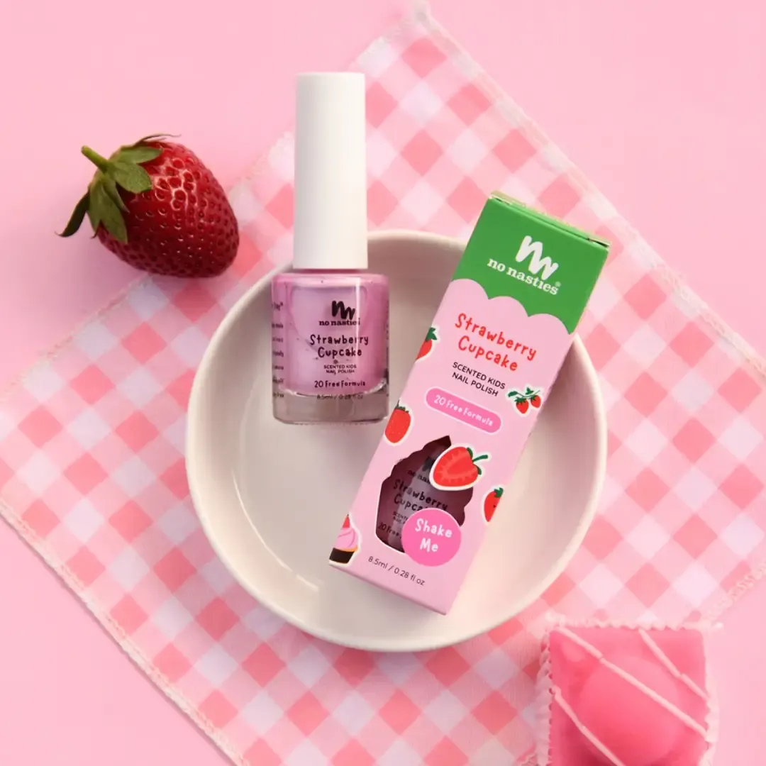 STRAWBERRY CUPCAKE Scented Scratch Off Kids Nail Polish