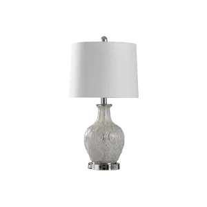 Stylecraft 12 W Off-White & Cream Glass Table Lamp - OFF-WHITE CREAM ONE SIZE