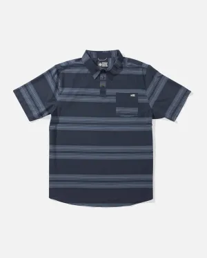 Sundown Perf Ss Tech Polo - Navy