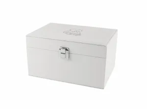 Teddy Bear Memory Chest For Infant In White