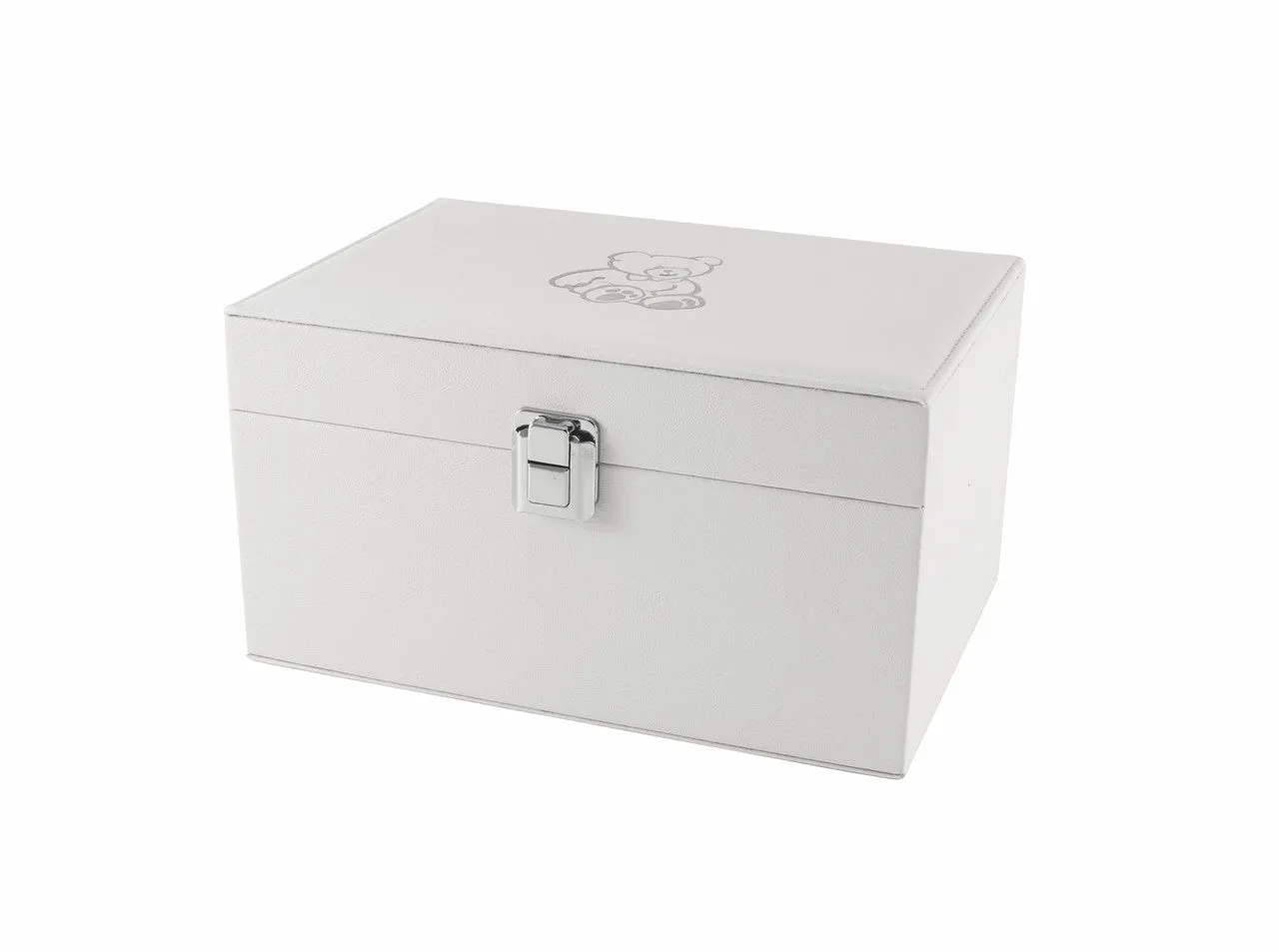 Teddy Bear Memory Chest For Infant In White