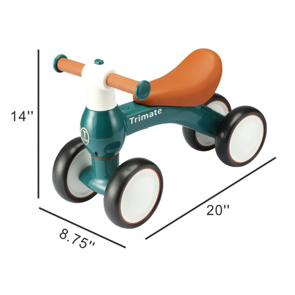 Trimate Baby Walker Balance Bike - Green, Ideal for 1-Year-Olds