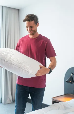 USA Standard Size SOFT density LOW Profile Pillow 90% White Polish Goose Down German Batiste TE100