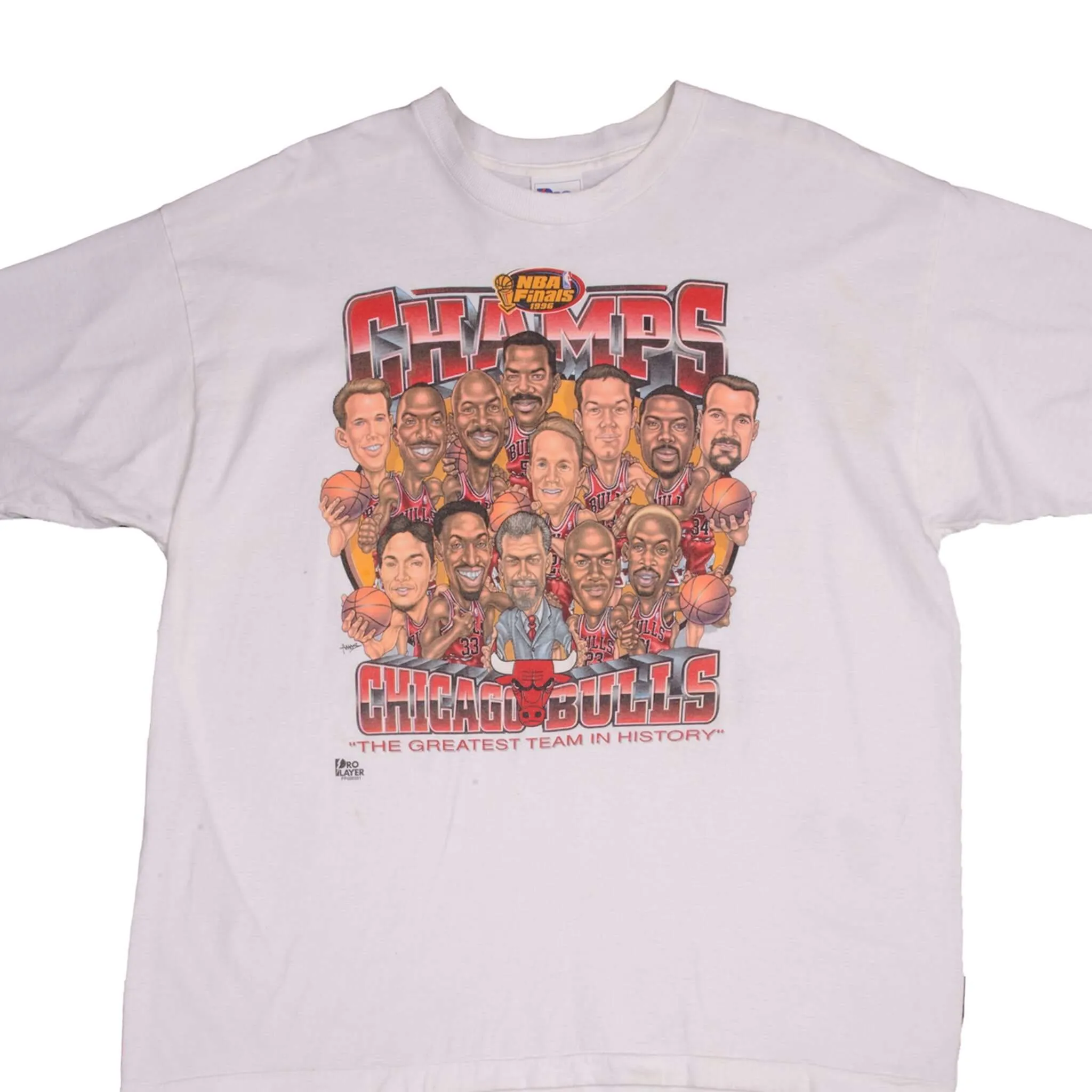VINTAGE NBA CHICAGO BULLS 1996 CHAMPIONS TEE SHIRT SIZE 2XL MADE IN USA