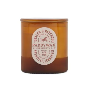 Vista 12 Oz Amber Glass With Dusty Pink Label And Glass Lid - Tobacco & Patchouli