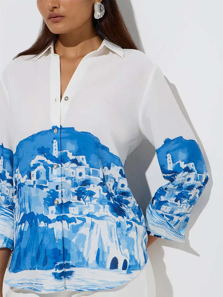 Wardrobe White Scenic-Inspired Shirt