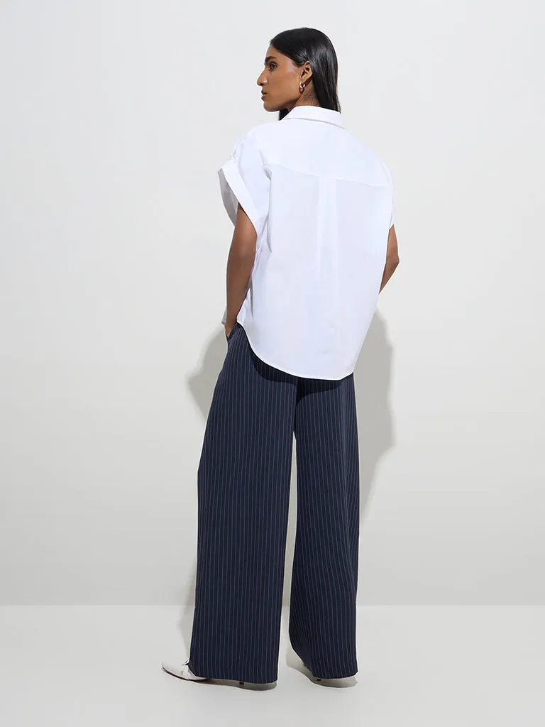 Wardrobe White Solid Shirt