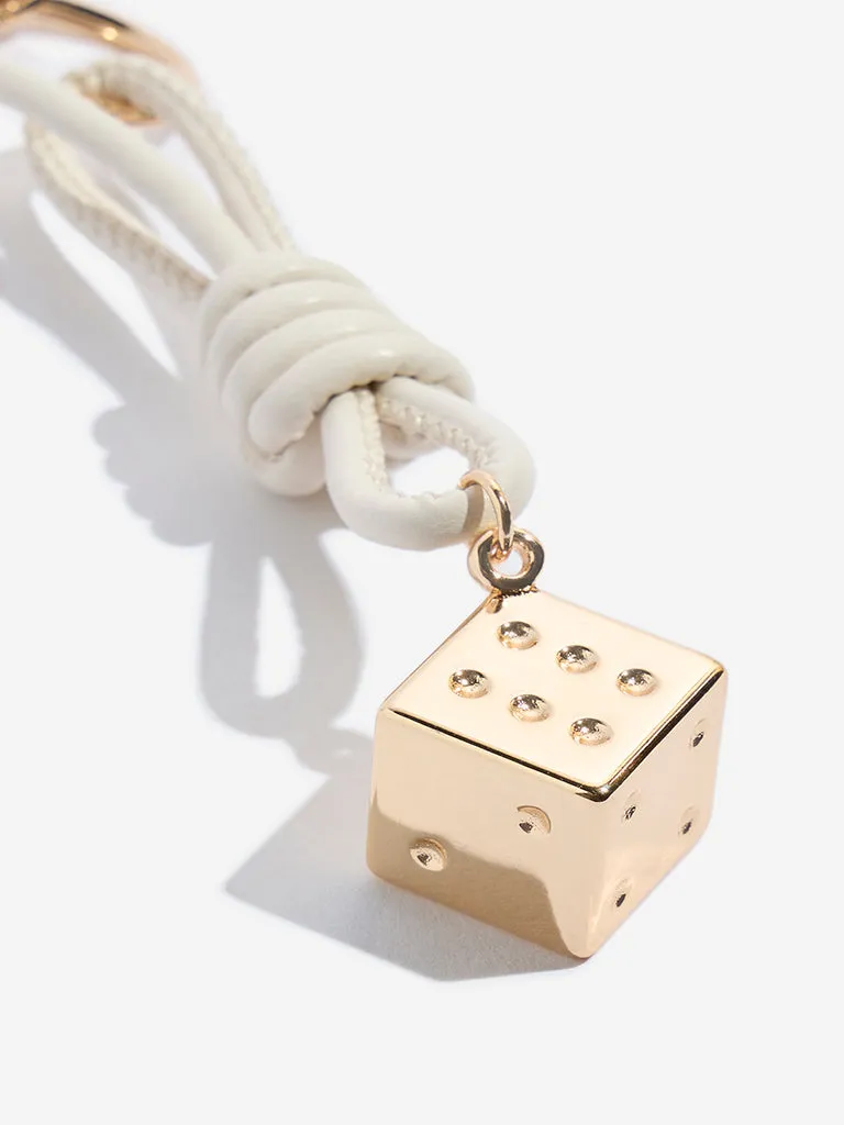 Westside Beige Dice Cord Bag Charm