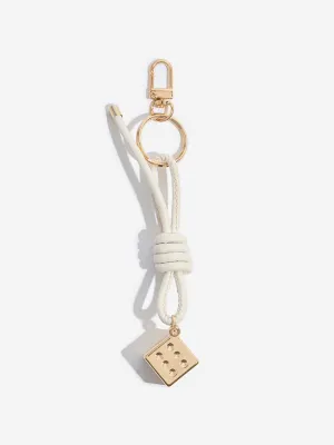 Westside Beige Dice Cord Bag Charm