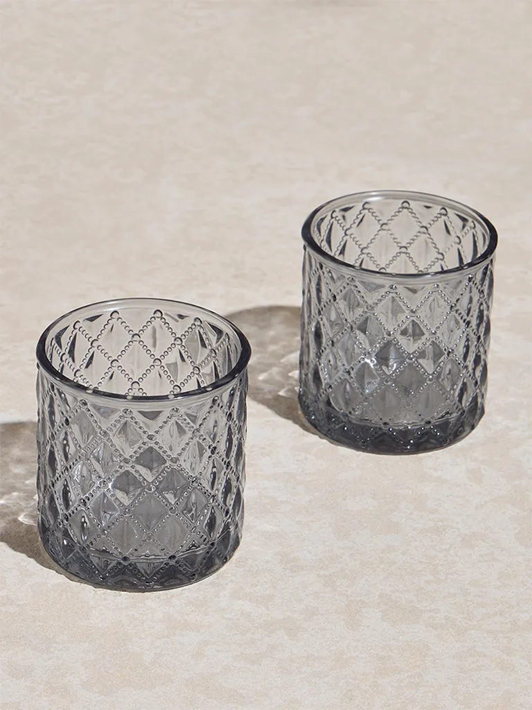 Westside Home Charcoal Glass Votive Candle Holder (Set of 2)