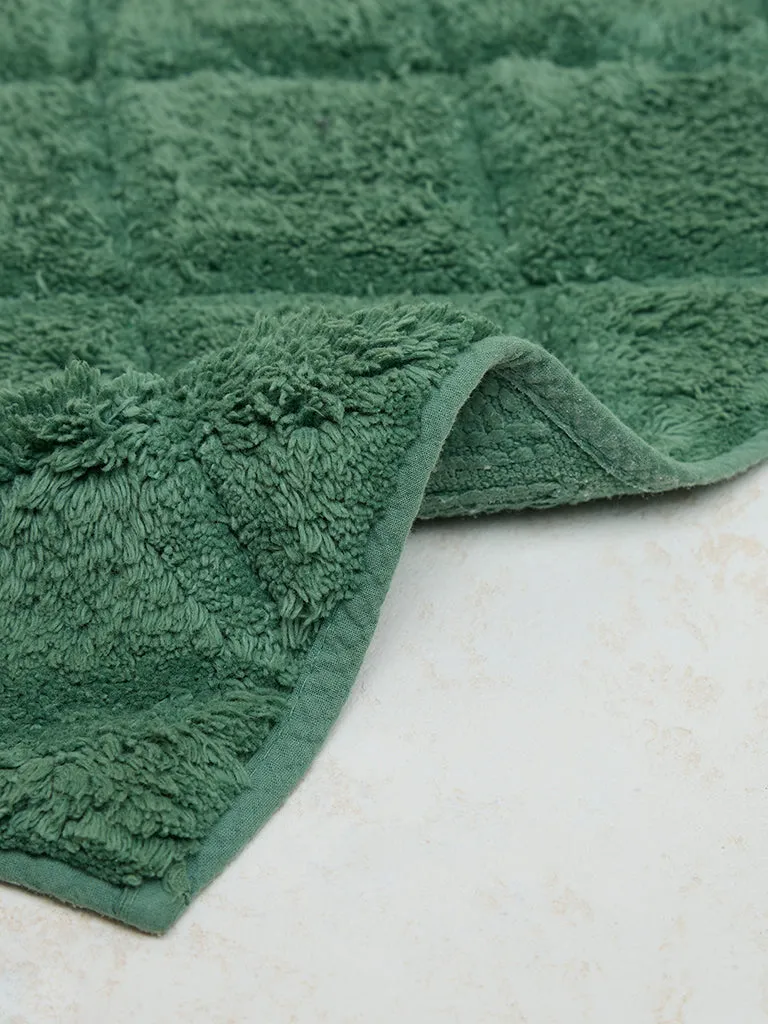 Westside Home Green Diamond Design Non-Slip Bath Mat
