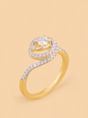 Westside X Pome Spiral Swirl Solitaire Lab Diamond Ring