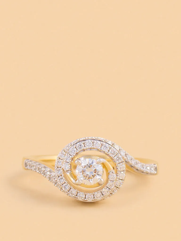 Westside X Pome Spiral Swirl Solitaire Lab Diamond Ring
