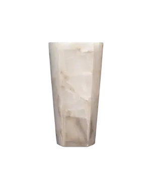 WHITE ALABASTER SCONCE TALL