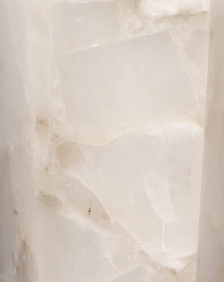 WHITE ALABASTER SCONCE TALL