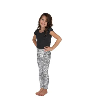 White & Black Mandala Kid's Leggings
