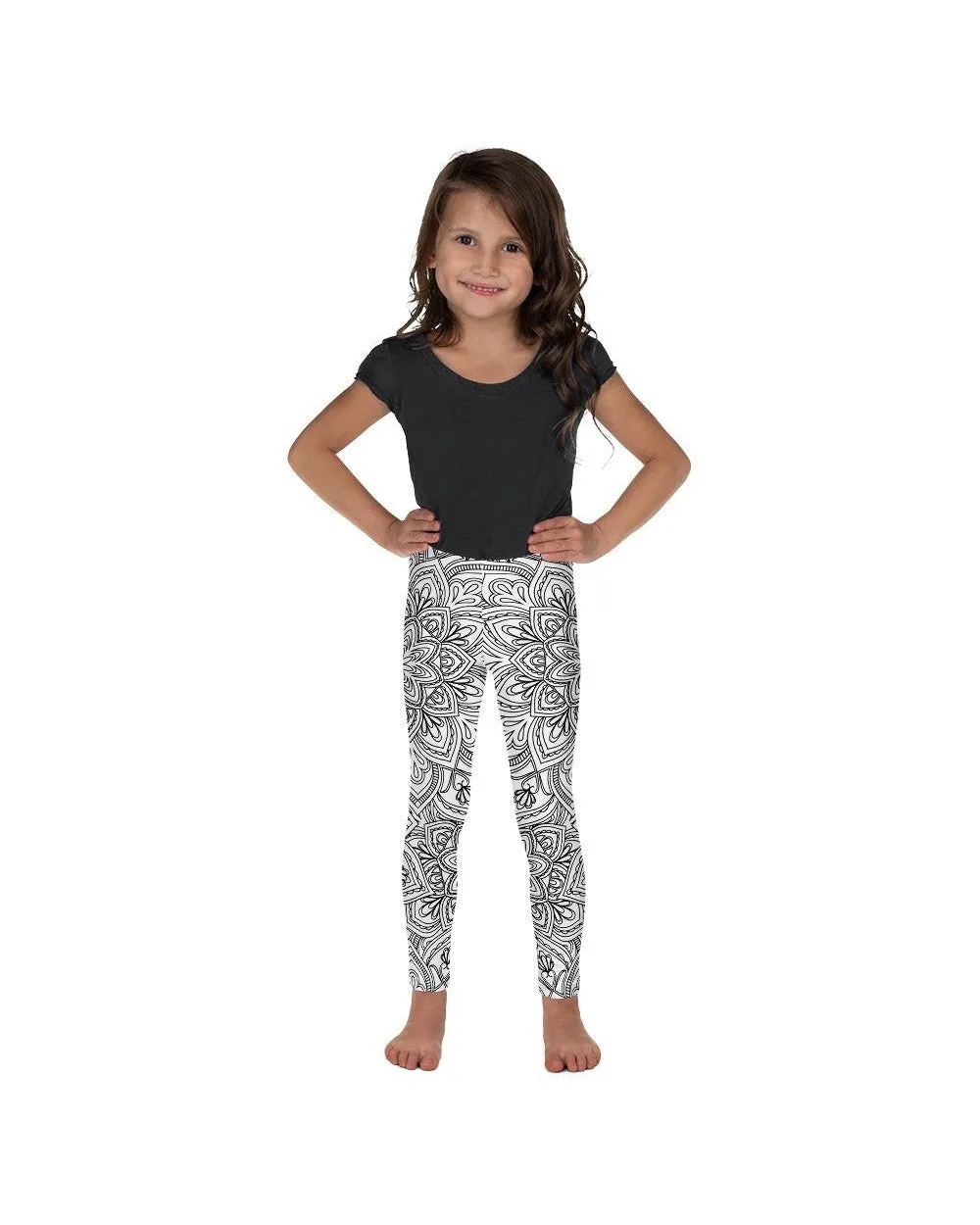 White & Black Mandala Kid's Leggings