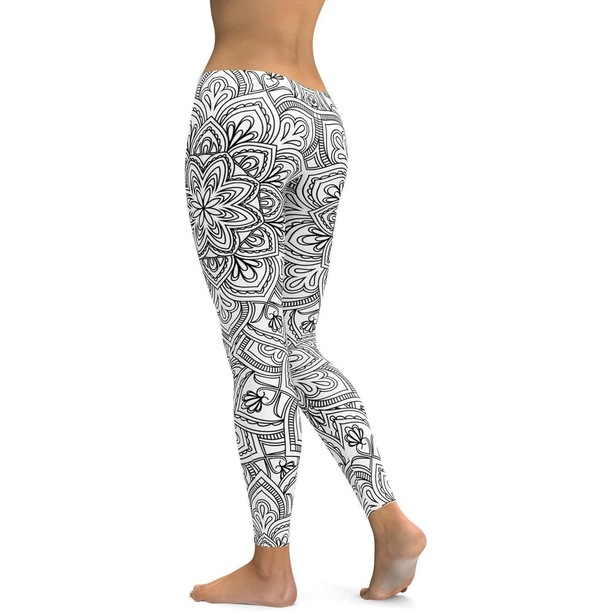 White & Black Mandala Leggings