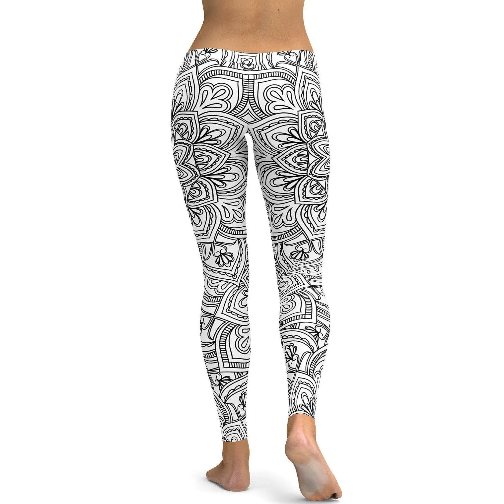 White & Black Mandala Leggings