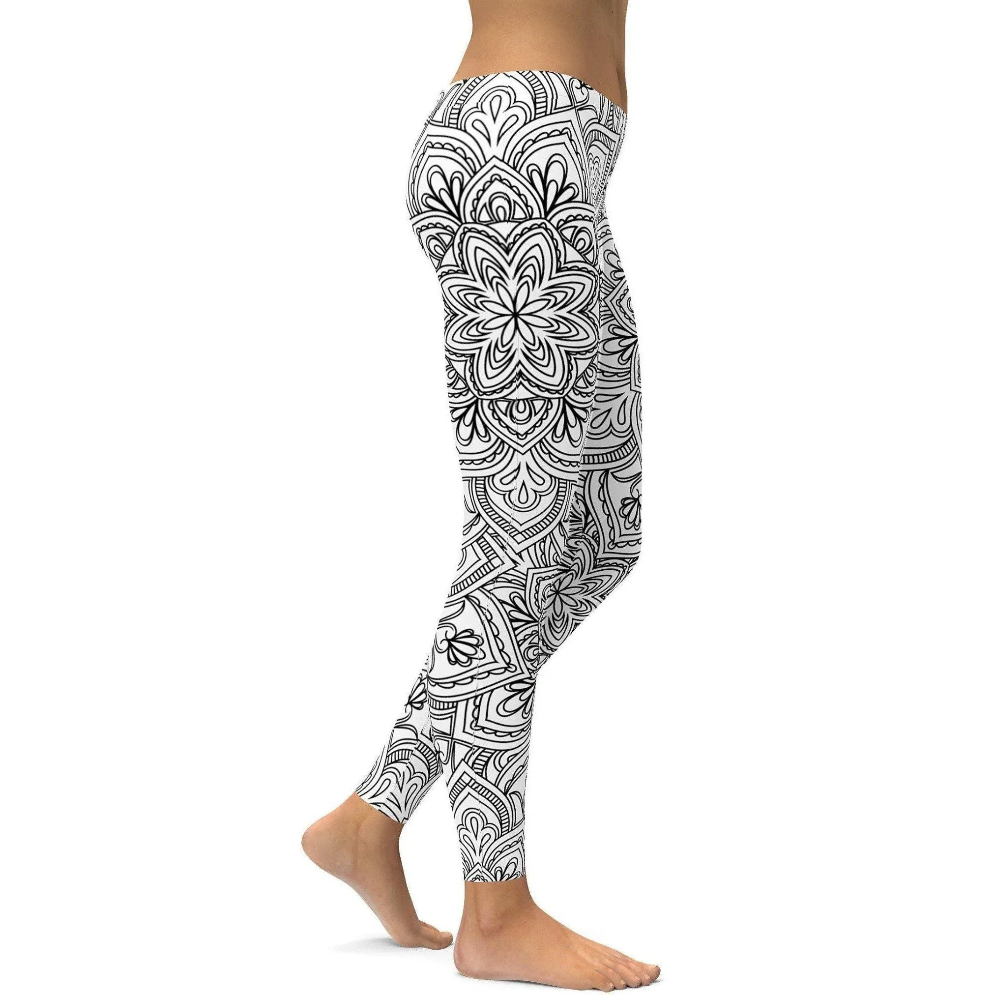 White & Black Mandala Leggings