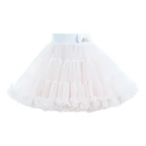 White Bow Tulle Skirt