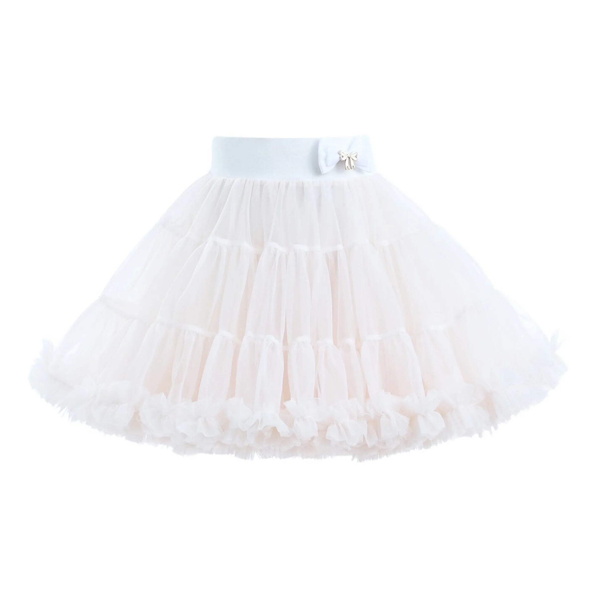White Bow Tulle Skirt