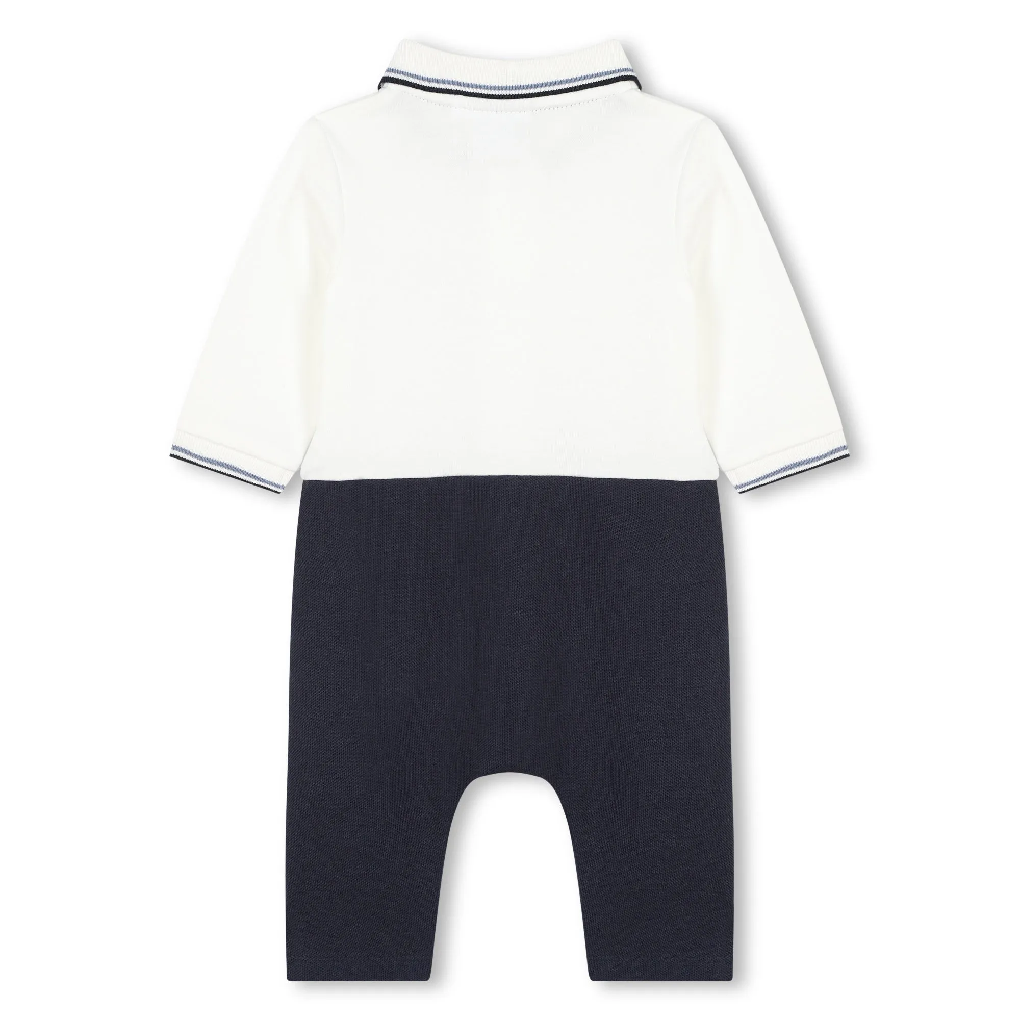 White Logo Collared Romper