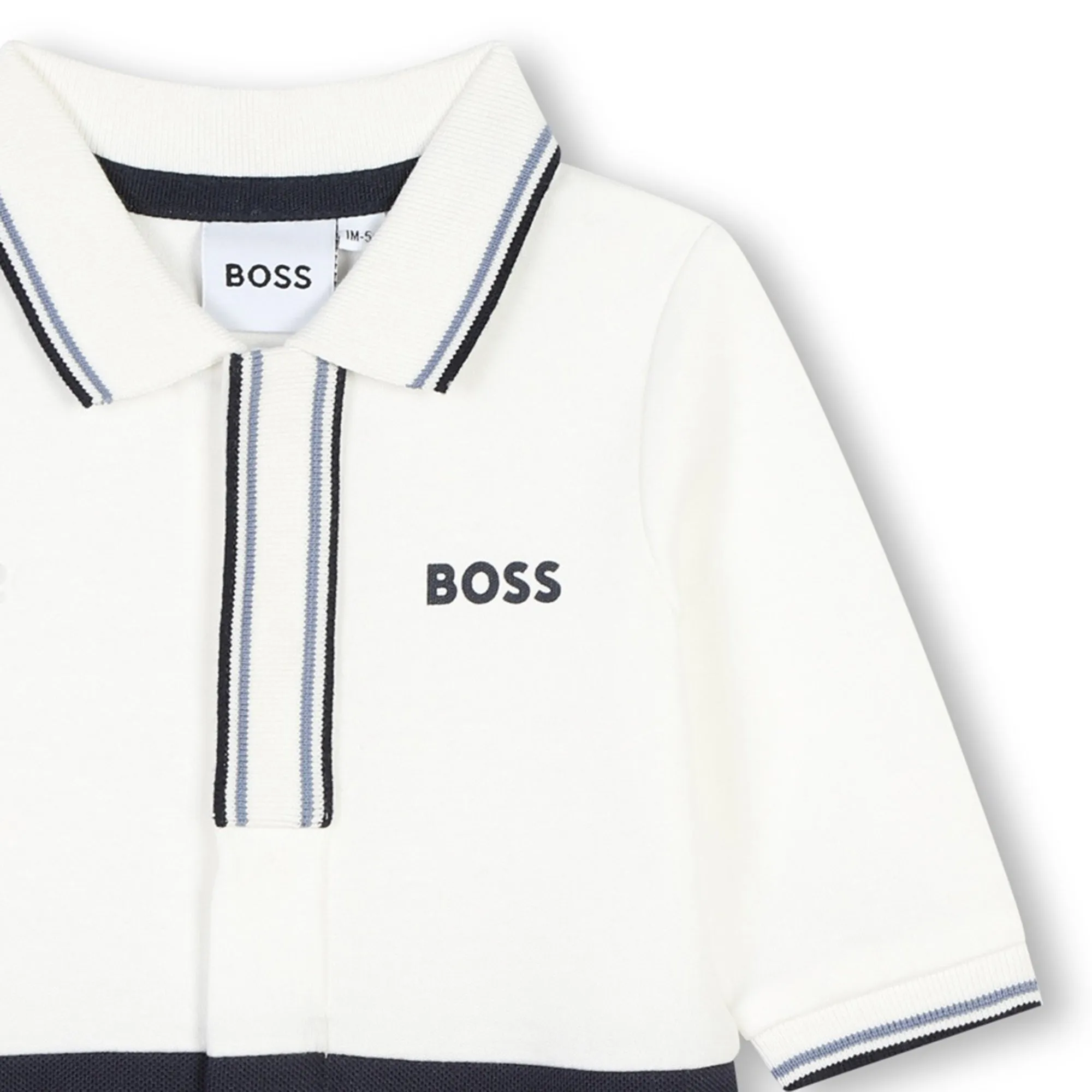 White Logo Collared Romper
