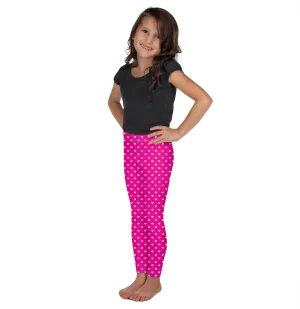 White Mini Hearts Pink Kid's Leggings