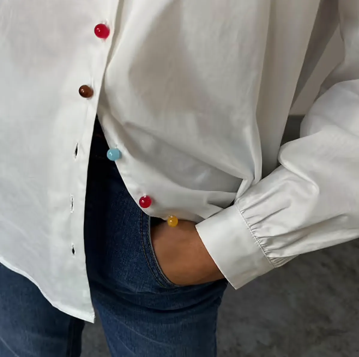 White Multi Button Charly Shirt