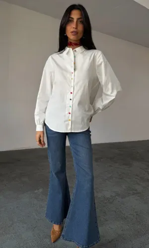 White Multi Button Charly Shirt