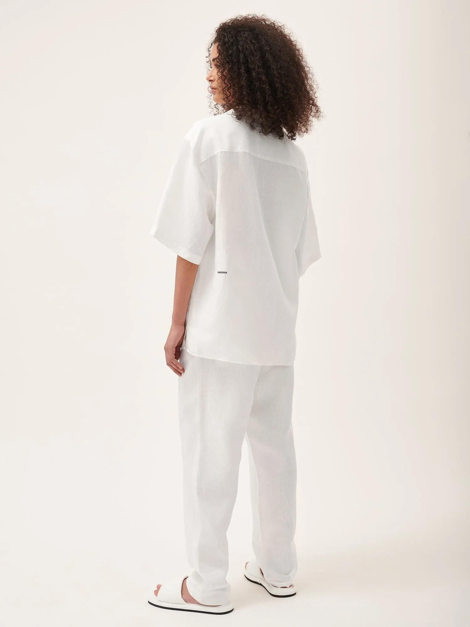 Womens Aloe Linen Trousers—off-white