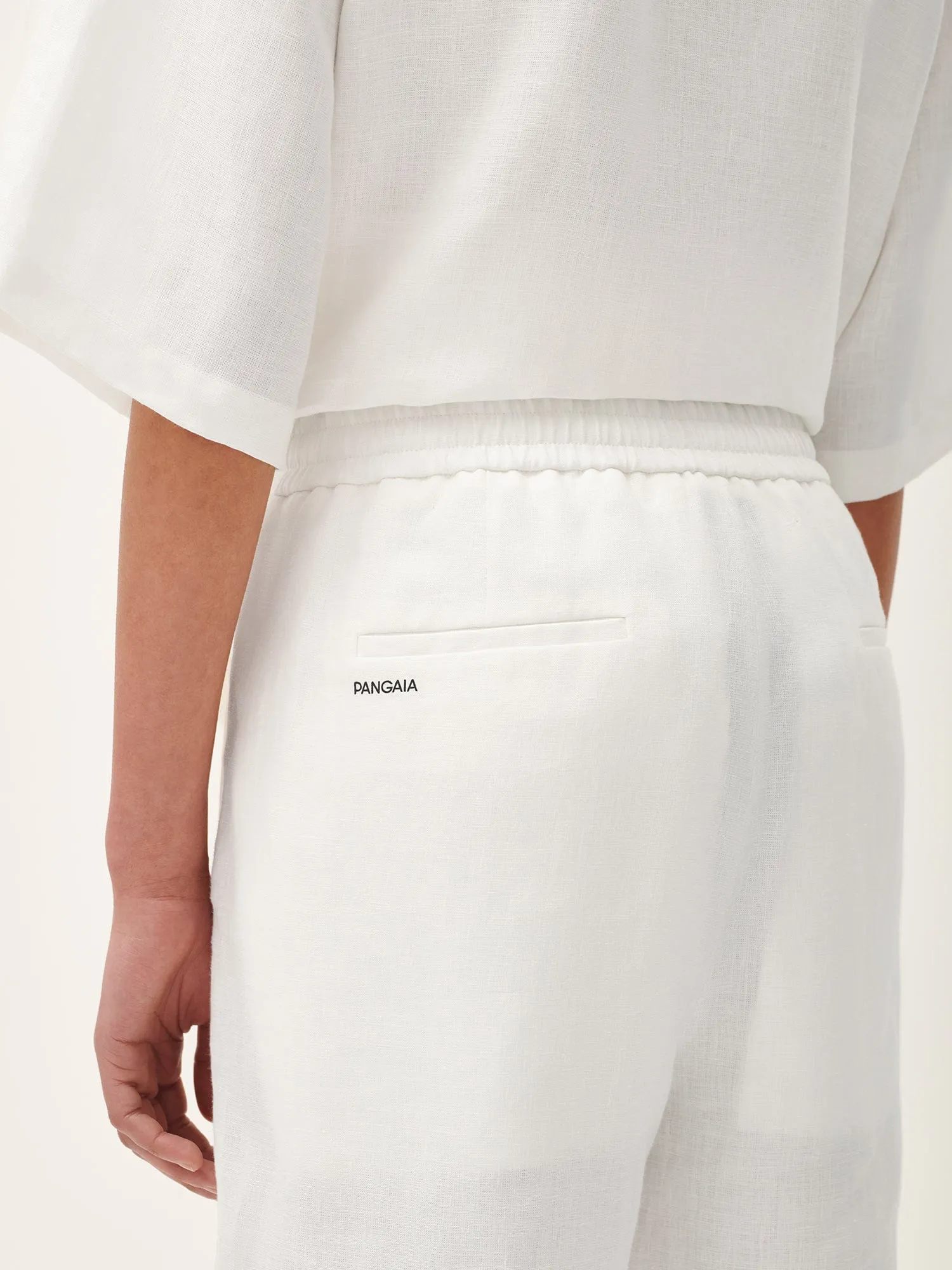 Womens Aloe Linen Trousers—off-white