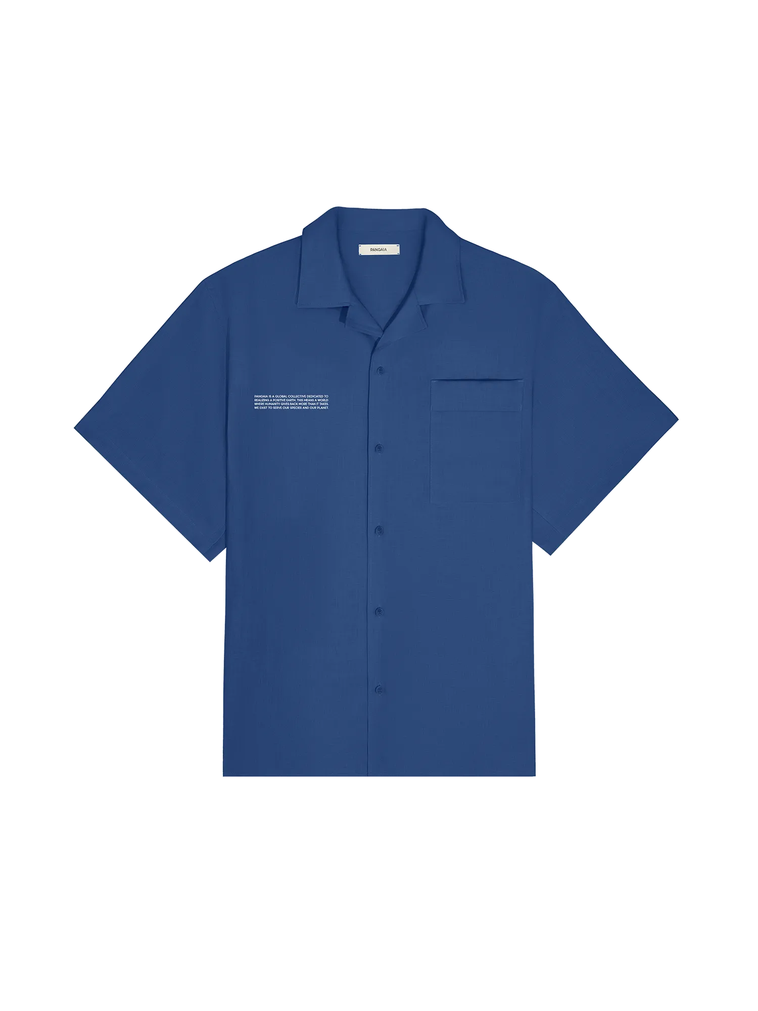 Womens DNA Linen Camp Collar Shirt—lapis blue