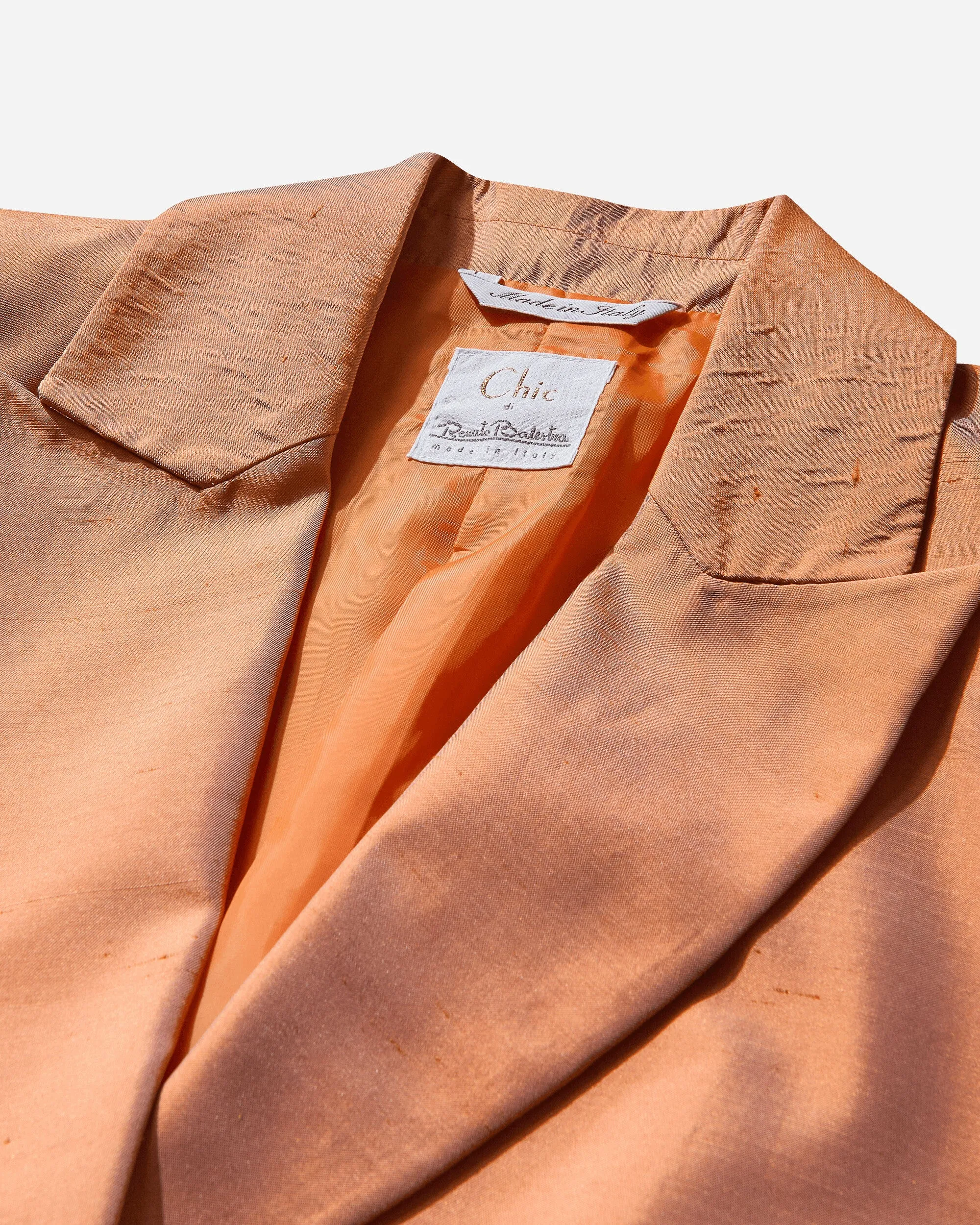 Women's Iridescent Silk Suit Orange