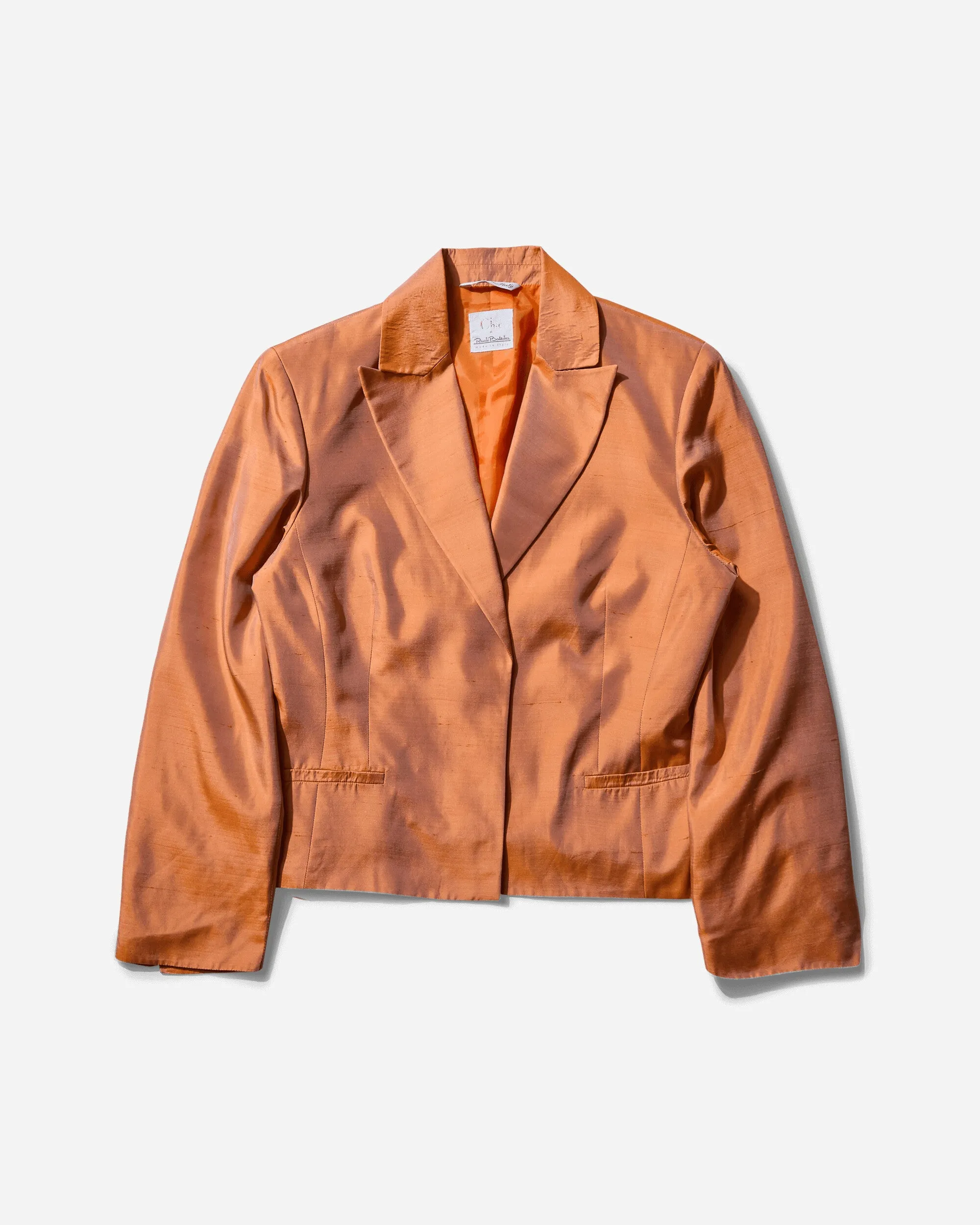 Women's Iridescent Silk Suit Orange