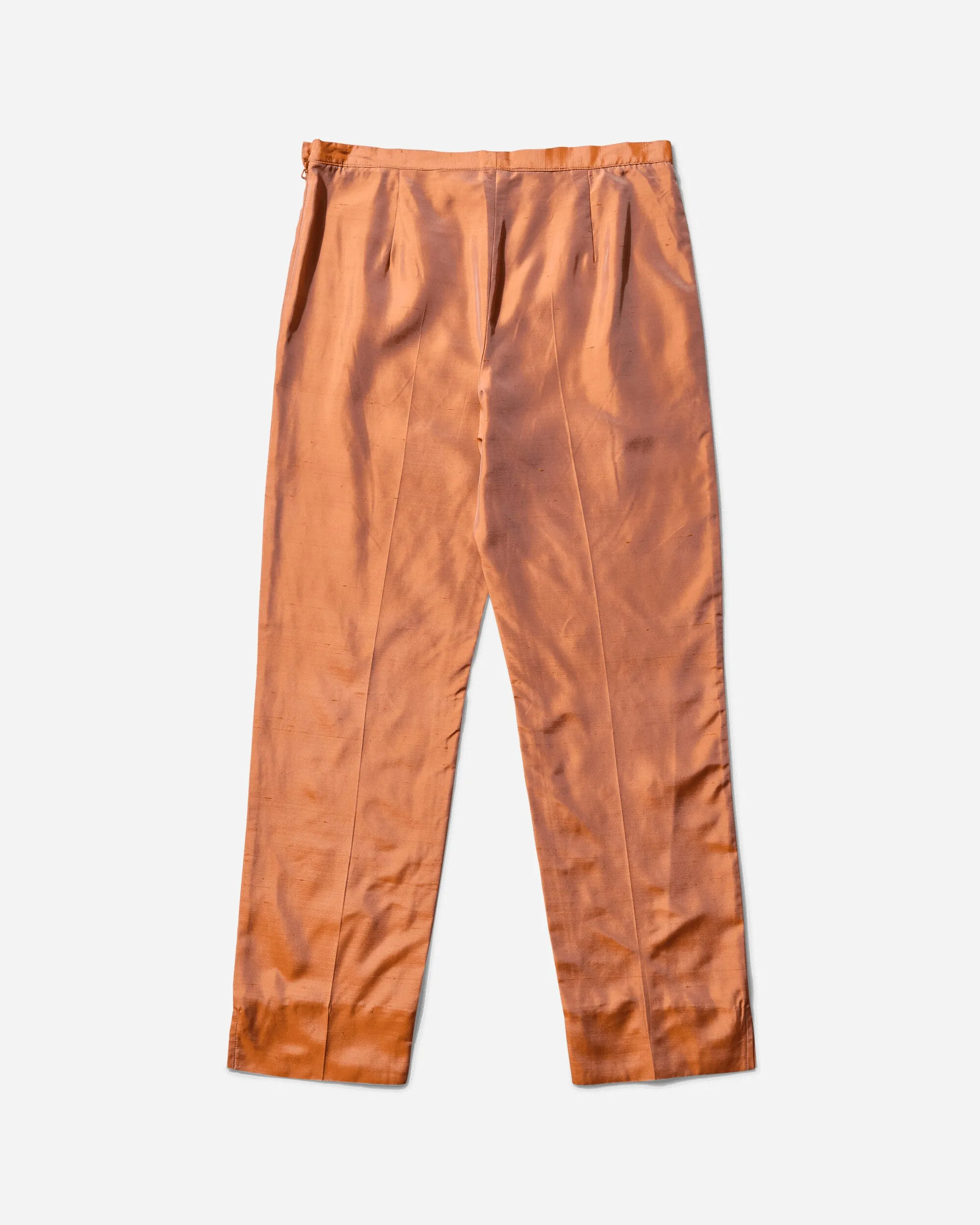 Women's Iridescent Silk Suit Orange