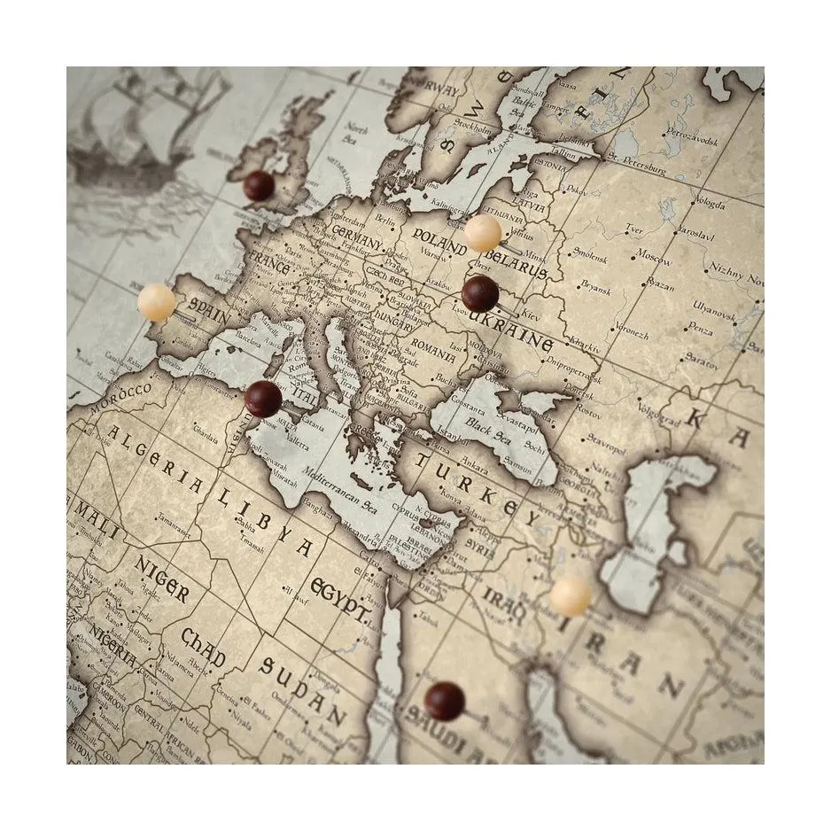 World Push Pin Map