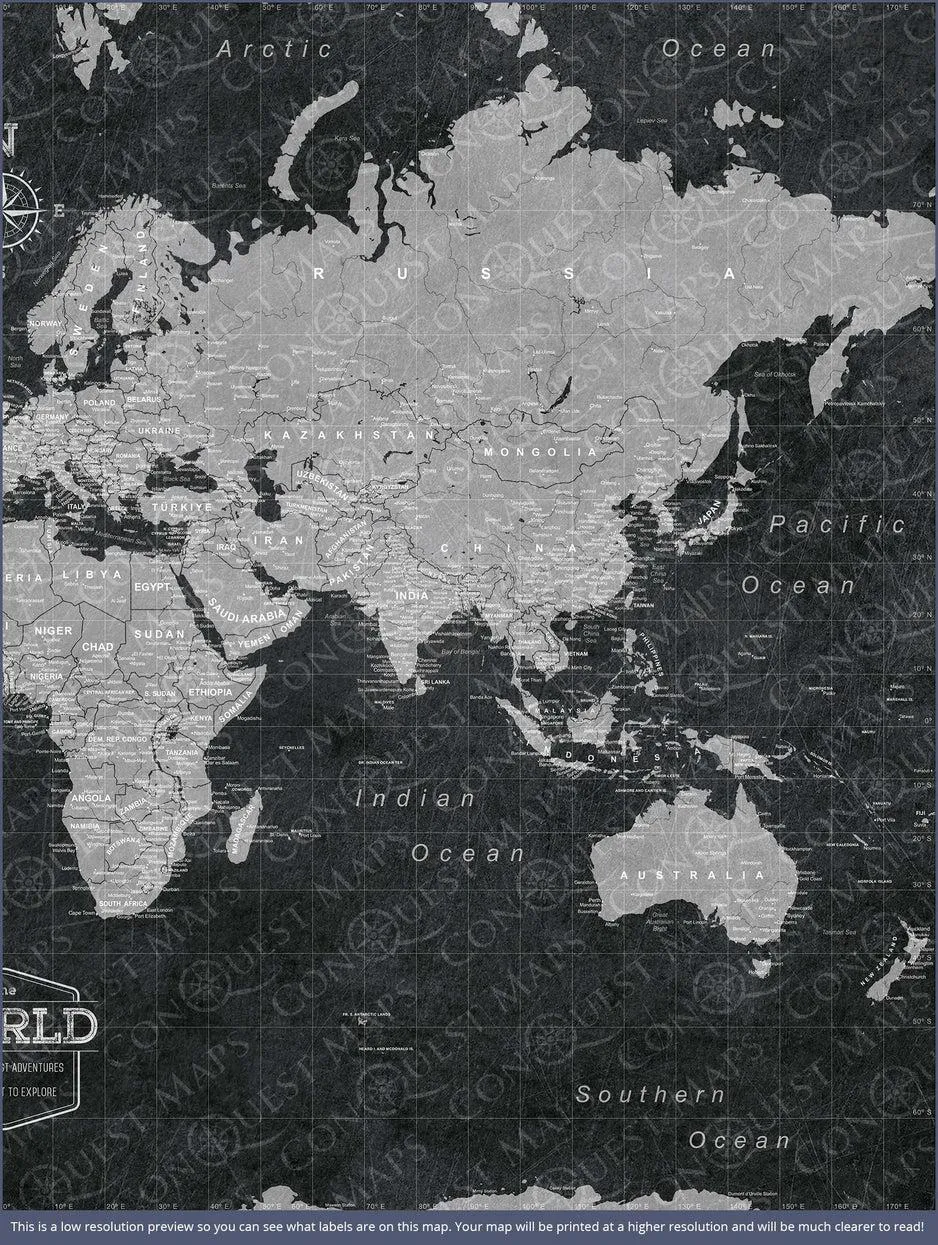 World Push Pin Map
