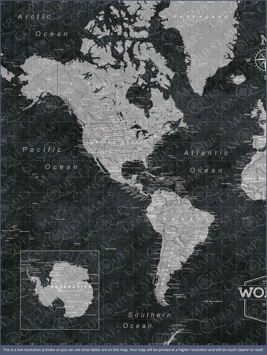 World Push Pin Map